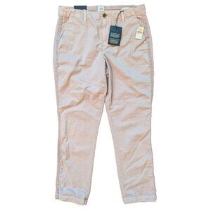 GAP Girlfriend Chino Pants Women's Purple Stretch Mid Rise Slim Leg Taper NWT 8